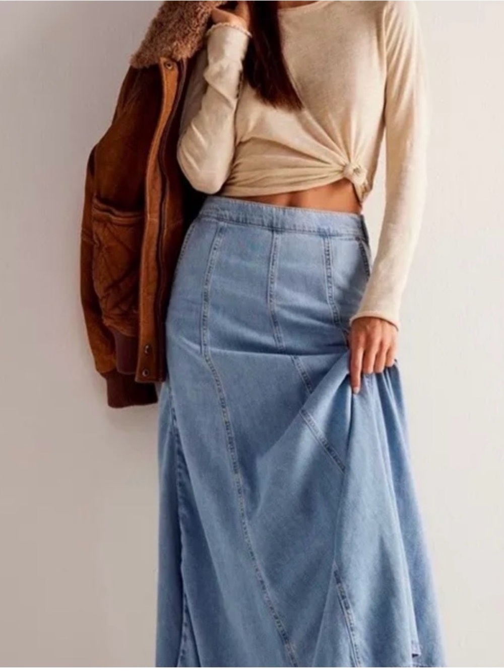 Free People Catch The Sun Denim Maxi Skirt We The Free Light
Indigo